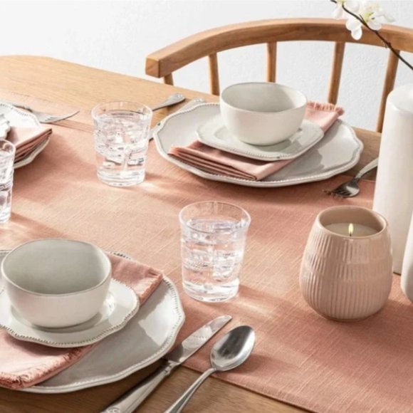 NWT Hearth & Hand w Magnolia-2 X 4 pack Raw Edge Linen Blend 8 Napkins Rose Gold - Picture 3 of 9